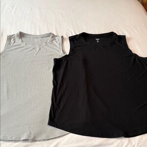 DSG Light Gray and Black Sleeveless Tank Top Set